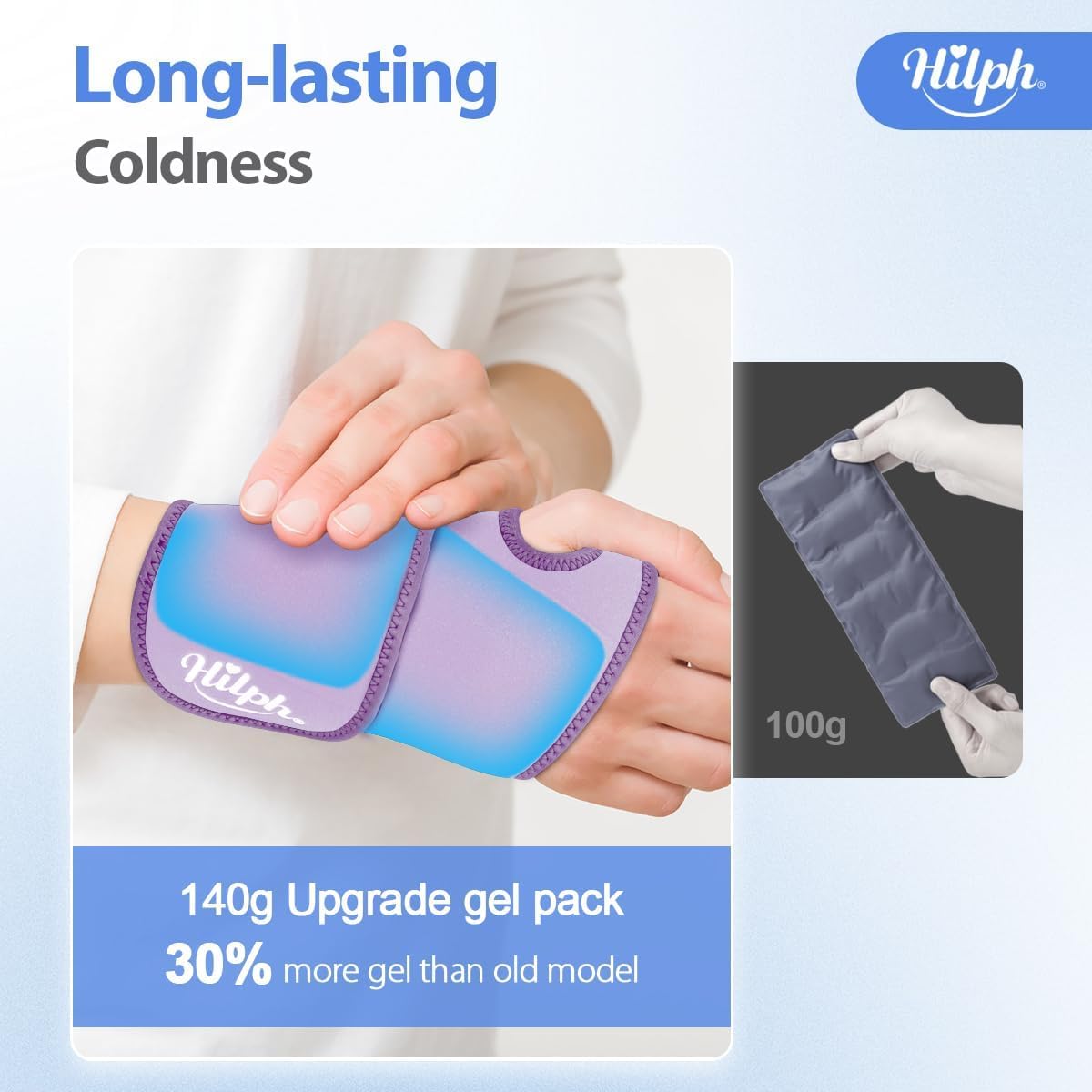 Hilph Wrist Ice Pack Wrap, Carpal Tunnel Relief Wrist Brace with Gel Pack