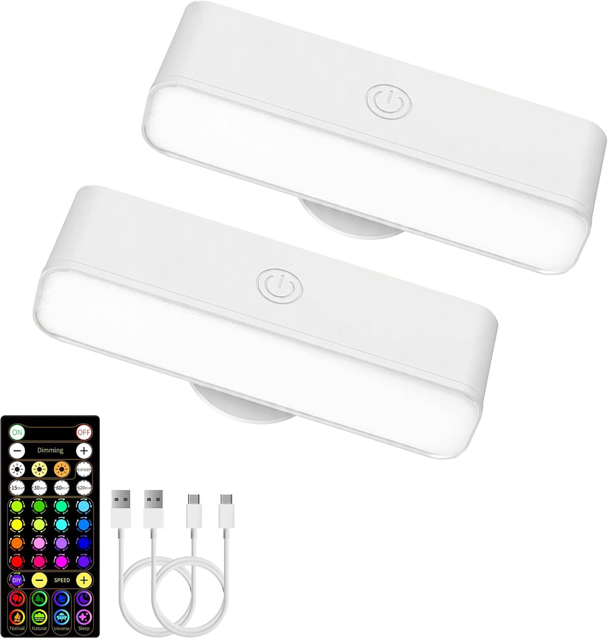 EZVALO Wireless RGB Light Bars, Rechargeable LED Mood Lights with Remote