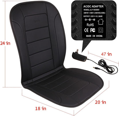 Heated Seat Cushion for Office Chair with Temperature Control and Timer, Back and Seat Heating - for Office/Home Use