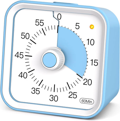 Visual Timer for Kids, Countdown Timer with Pause Function, White | Timer for Kitchen Cooking, Classroom, Study, Toddler, ADHD, Cute Timer Clock, Alarm 3 Volume Levels, Light Indicator