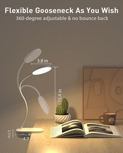 Red Book Light, Rechargeable Clip On 625nm LED Light for Reading | Timer, Red Light Sleep Aid, Bedside Lamp, For Workbench, For Kids & Studying