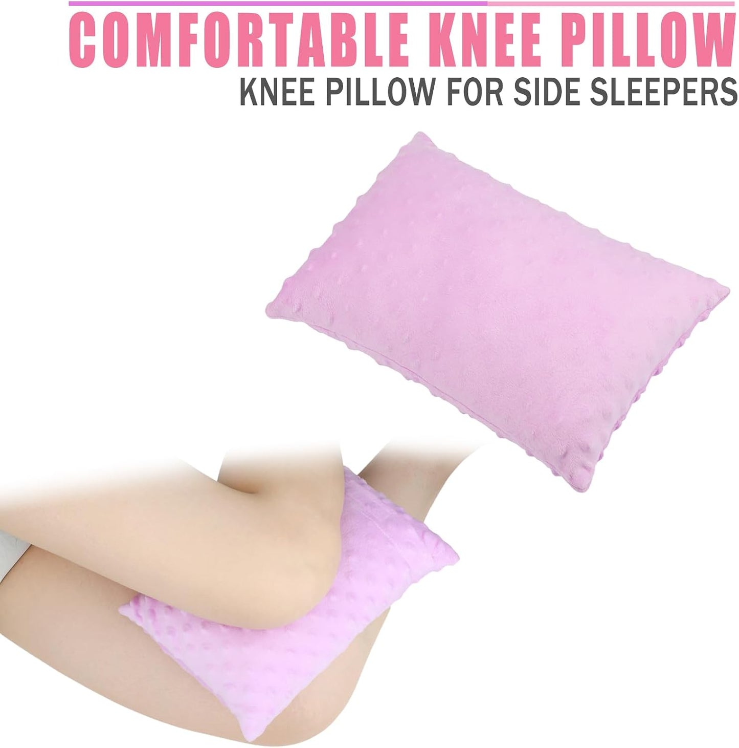 Soft Knee Pillow Leg Pillows 11" x 7.8" Small Hip Support Pillows Between Legs for Side Sleepers Sciatica Joints Pain Relief Machine Washable Post Surgery Cushion Gifts, Minky Dot Light Gray