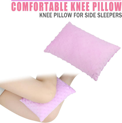Soft Knee Pillow Leg Pillows 11" x 7.8" Small Hip Support Pillows Between Legs for Side Sleepers Sciatica Joints Pain Relief Machine Washable Post Surgery Cushion Gifts, Minky Dot Light Gray