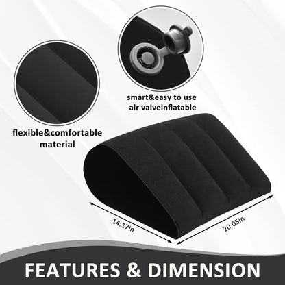 Prosixtoy Portable Wedge Pillow Inflatable Cushion - Body Positioners Lightweight Wedge Pillow for Sleeping, Leg Elevation, Use in Bed, Travel, Camping, Fast Inflating Deflation (Grey)