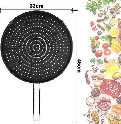Silicone Splatter Screen for Frying Pan,Grease Splatter Guard,Heat-Resistant Splatter Guards for Cooking,Dishwasher Safe (9.8", 11.4", 13")