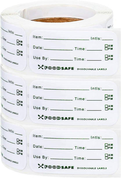 Outus 1500 Pcs Food Labels for Catering Food Date Storage Label 1" x 2" | Removable Freezer Labels for Containers Easy Remove, Food Safety Date Sticker for Kitchen Restaurant Home Supplies