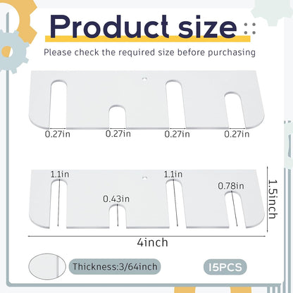10 Pcs Hardware Door Hinge Shims Stainless Steel Metal Coated Finish Door Hinge Shim for Repair Kit (4 Inch,White)
