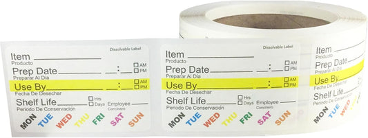 InStockLabels Dissolvable Food Rotation Labels, 2 x 3 Inch, 500 Labels