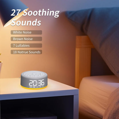 Portable White Noise Machine Mini Sound Machine with 30 Soothing Sounds Rechargeable for Adults Newborn Kids Sleep Brown Noise Machine with Memory Function 4 Timers for Travel Camping Home and Office