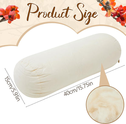 Leinuosen Organic Kapok Neck Roll Pillow for Sleeping, 16" X 6"