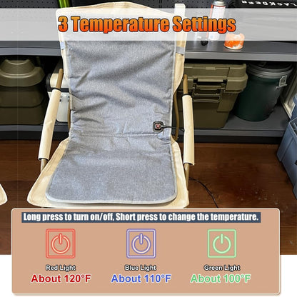 WOOLALA USB Heated Seat Cushion for Office Chair, Large Heating Area Cover | Therapy Heating Pad for Back, Lumbar, Hip, Thigh with 3 Temperatures Levels, 17In * 35.5In