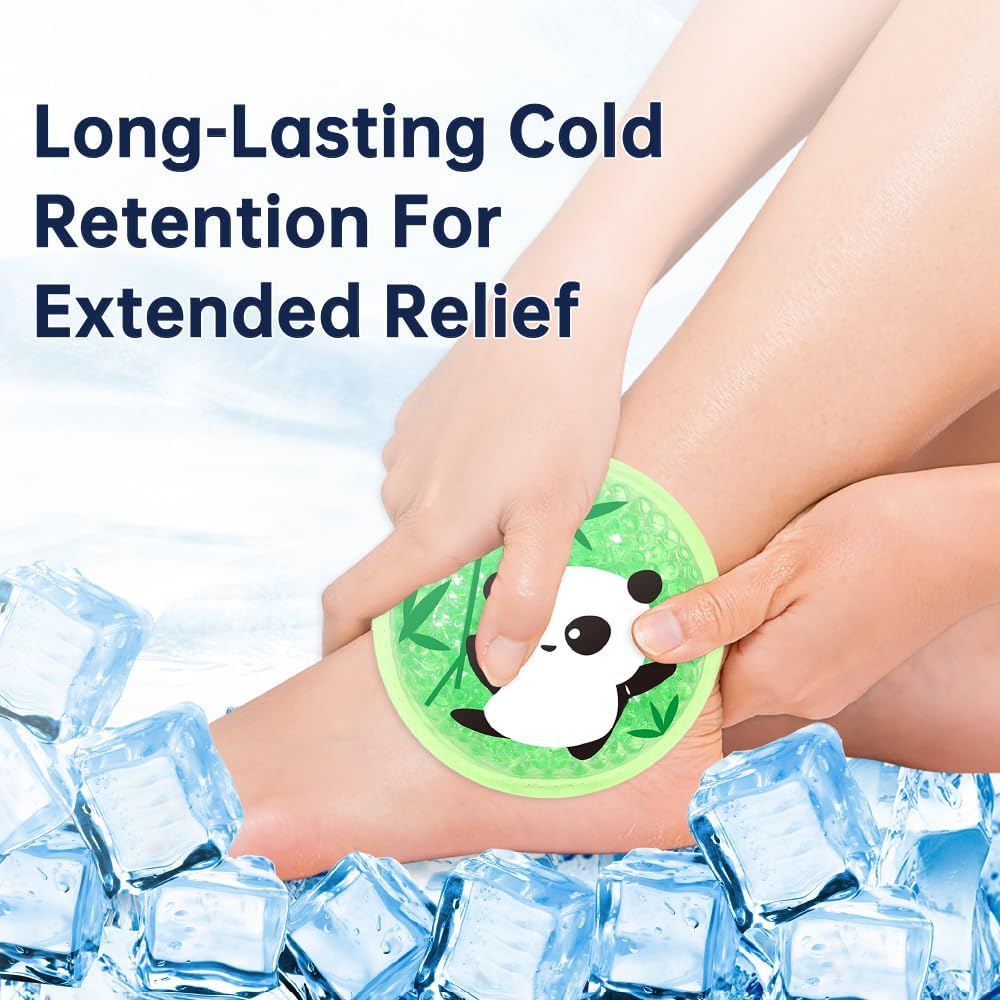 Gel Ice Pack for Injuries 2 Packs Cute Reusable Hot Cold Gel Packs for Fever Pain Relief Wisdom Teeth First Aid and Neck Head Arms Legs Knee Ankle