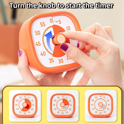 Visual Timer for Kids - 60 Minute Visual Kids Timer for Classroom Home Office, Countdown Timer for Cooking Teaching Working Meeting (Orange)