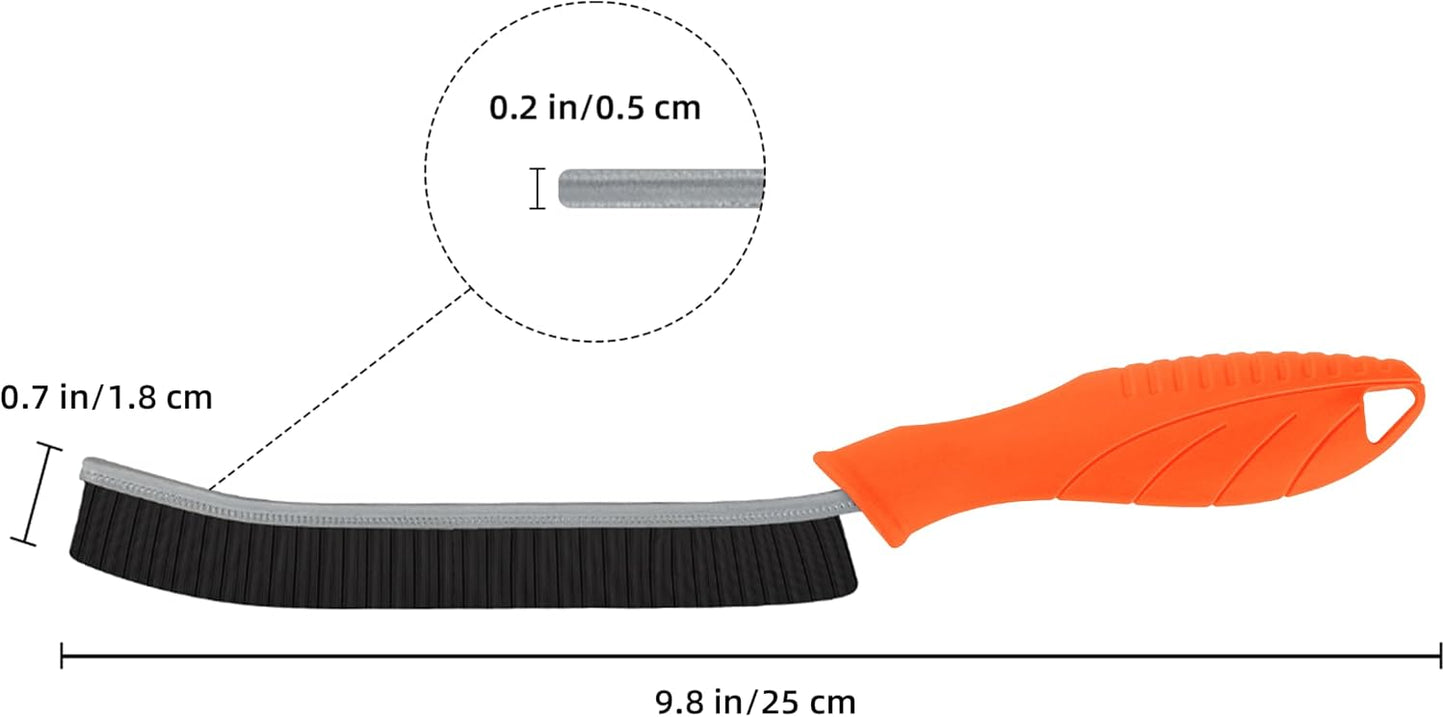 FOOGWEE Hard Bristle Crevice Cleaning Brush - Cleaning Tools for Household Use, Multifunctional Gap Cleaning Supplies for Kitchen, Bathroom, Toilet, Window, Vehicle, Faucets, Grout, Home (Black)