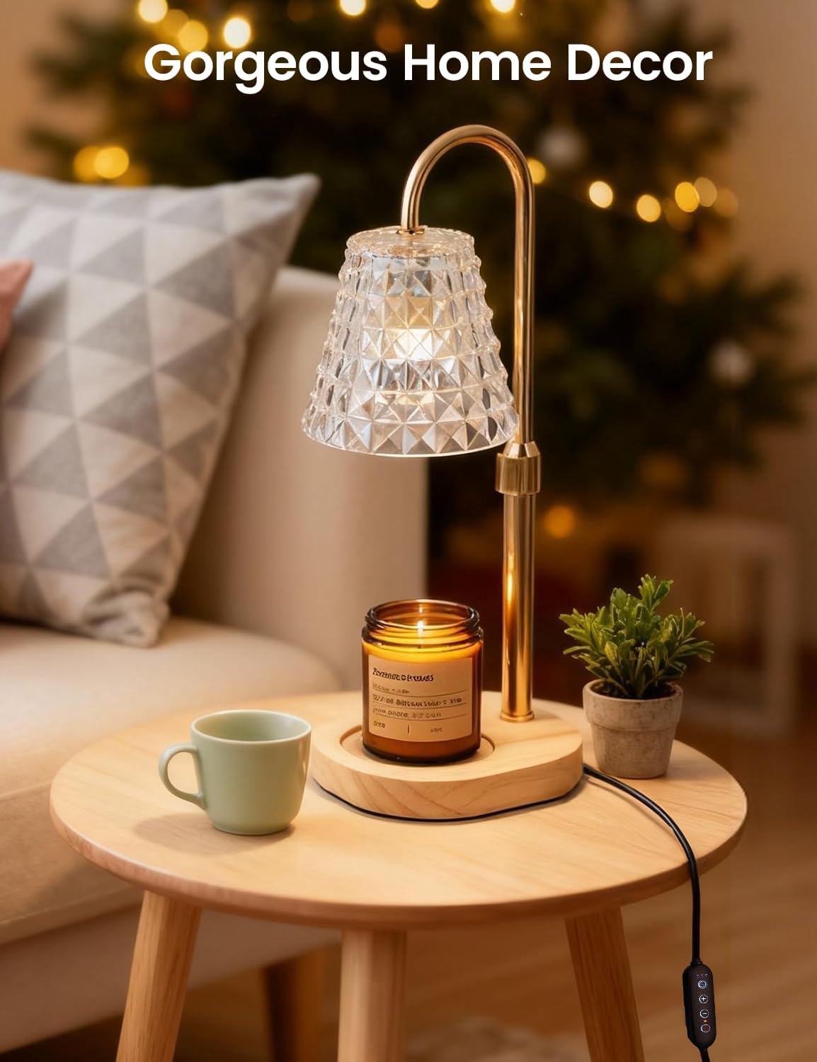 Candle Warmer Lamp with Timer Dimmable Candle Warmer Birthday Gifts for Women Mom Sister, House Warming Gifts New Home Room Decor, Height Adjustable Wax Melts Warmer for Jar Candles