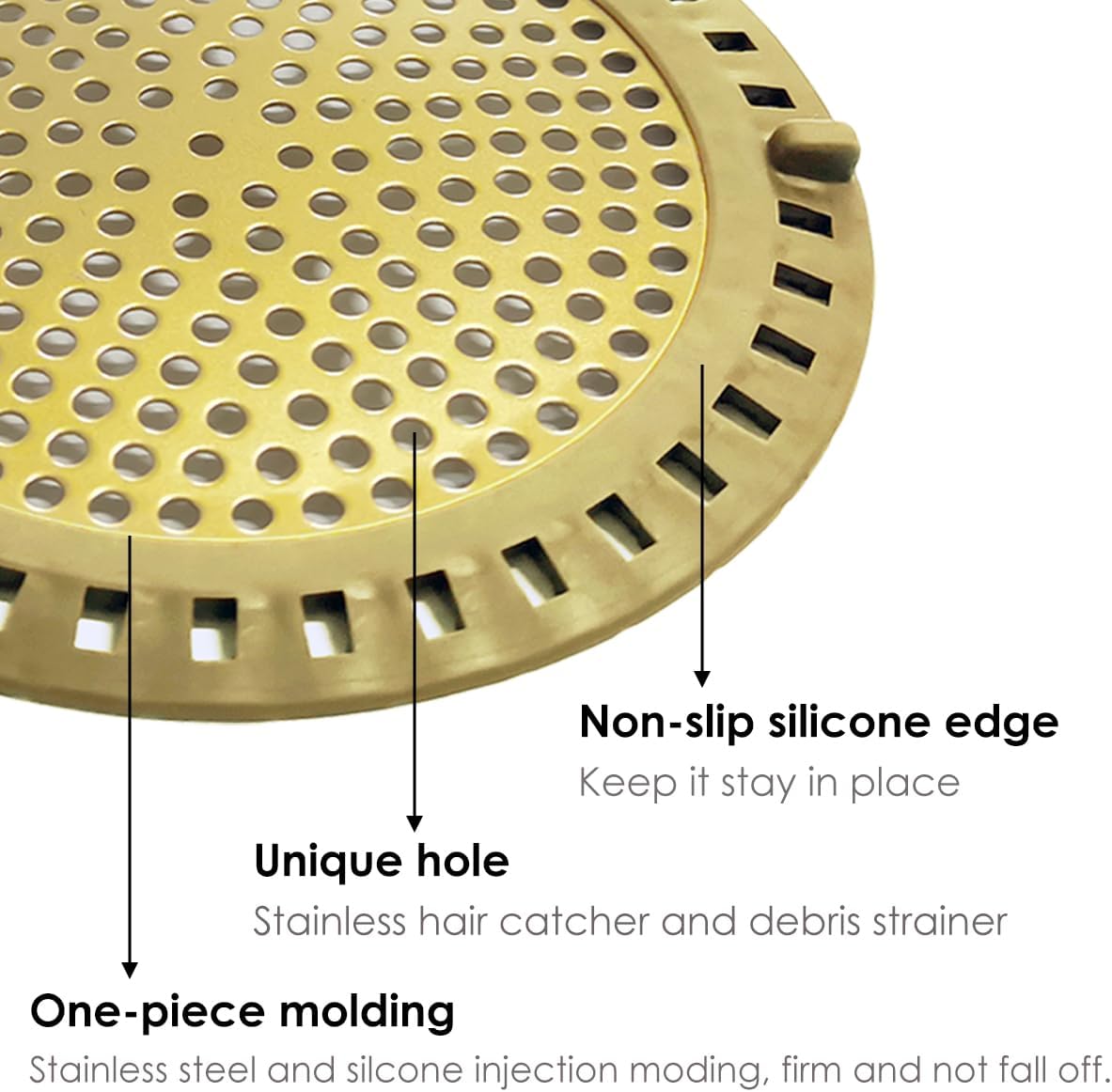 Huntonry Drain Hair Catcher, Shower Hair Drain Catcher, Shower Drain Cover, Bathtub Drain Strainer, Tub Hair Catcher, Bathroom Sink Strainer Hair Trap Filter, Bathroom Drain Defender, Flat, Round