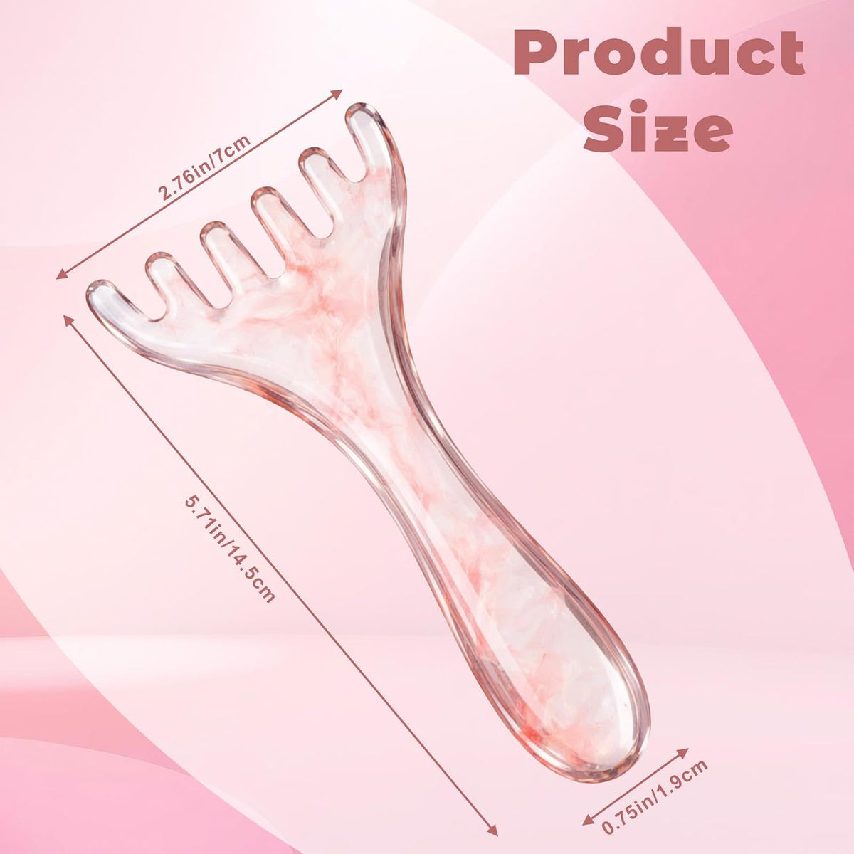 ElevateTech Scalp Massager Handheld Comb, 2 Pcs Head Massager Scalp Comb Manual Hair Scalps Massage Gua Sha Tool Five Claw Resin Relax Spa Tool for Soothing Head Massage, Pink