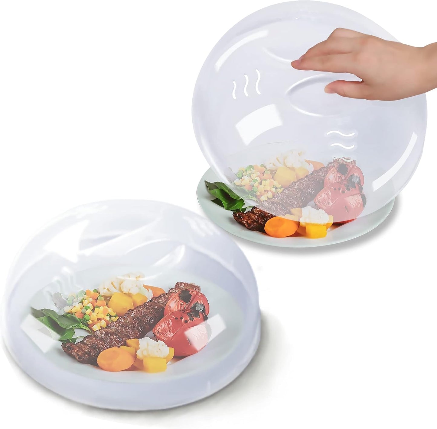 Microwave Splatter Cover for Food Large Microwave Plate Food Cover With Easy Grip Handle Anti-Splatter Lid With Enlarge Perforated Steam Vents,11.5 Inch,BPA Free & Dishwasher Safe