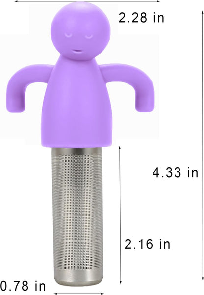 Leden Tea Infuser for Loose Leaf Tea Cute Tea Strainer Ball Stainless Steel Extra Fine Mesh Tea Steeper Filter for Cup Mug Silicone Handle Grey