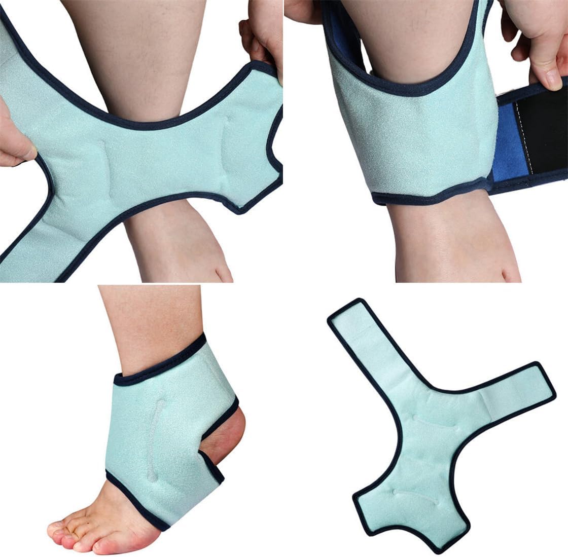 Ankle Ice Pack Wrap Reusable Gel Packs Ankle Brace Ice Pack Hot Cold Therapy Compression for Sprain Swelling Ankles Achilles Tendonitis Plantar Fasciitis Pain Relief