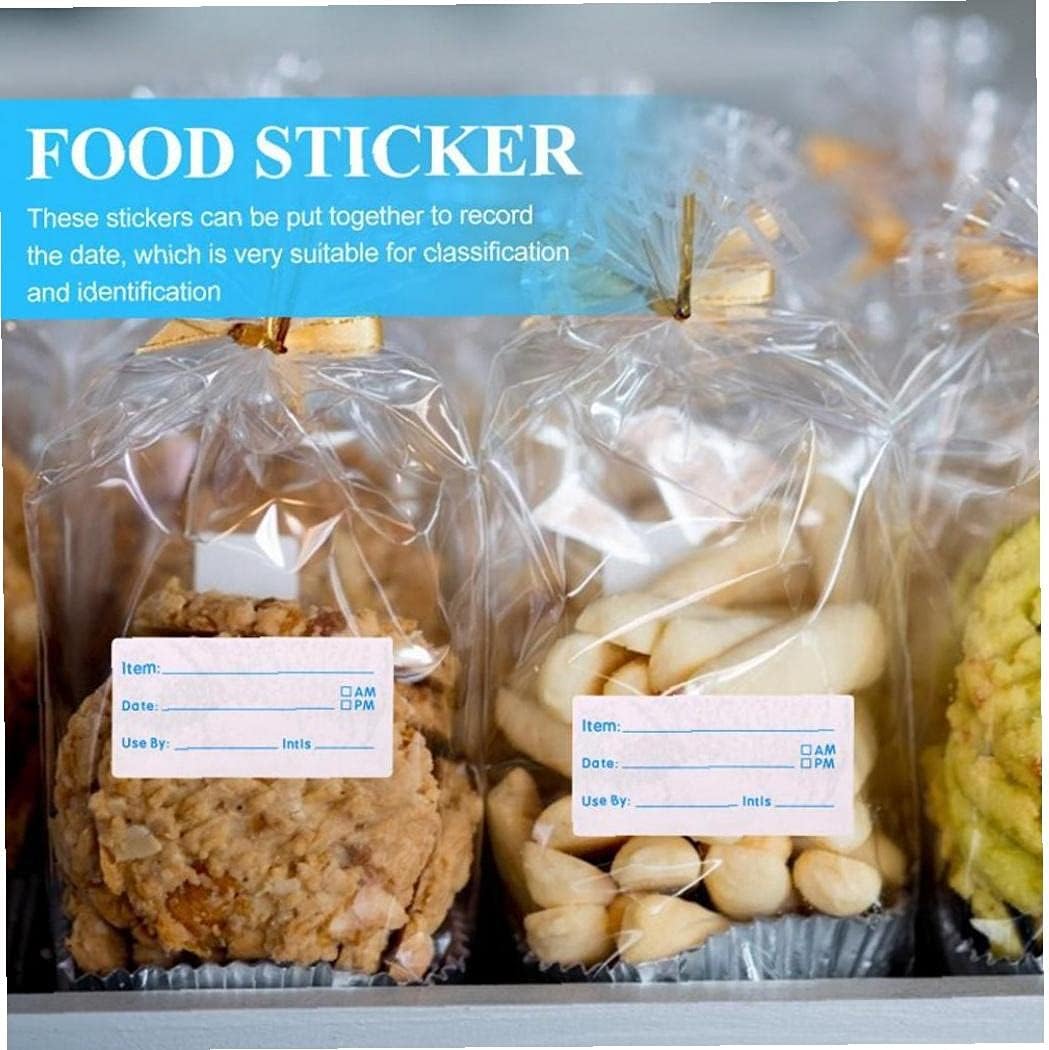 2 Rolls (1000 Pcs) Dissolvable Food Labels Food Prep Canning Labels Removable Food Stickers for Home Kitchen Restaurant
