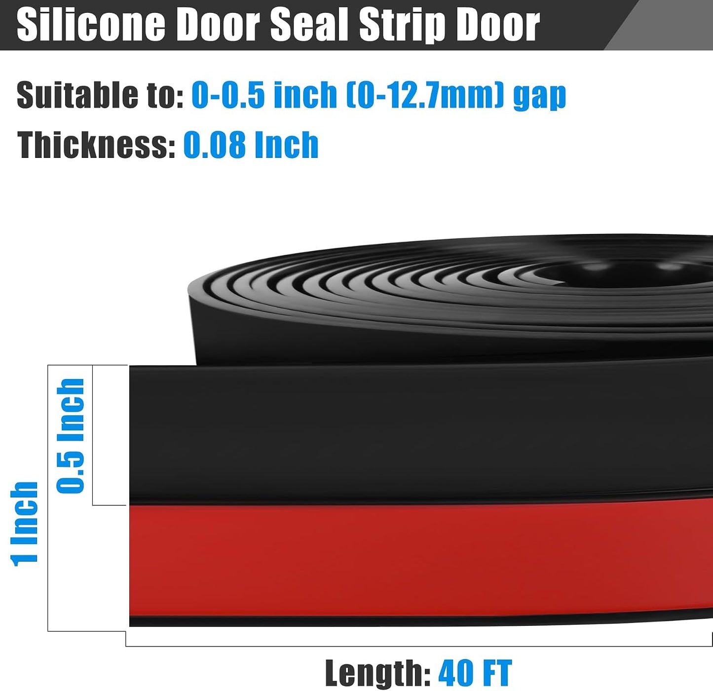 Draft Seal Tape for Doors and Windows 2 in x 20 Ft Silicone Weather Stripping Extra Thick 2mm Door Seal Strip with Strong Adhesive Draft Insulation Stopper Side Seal - Clear