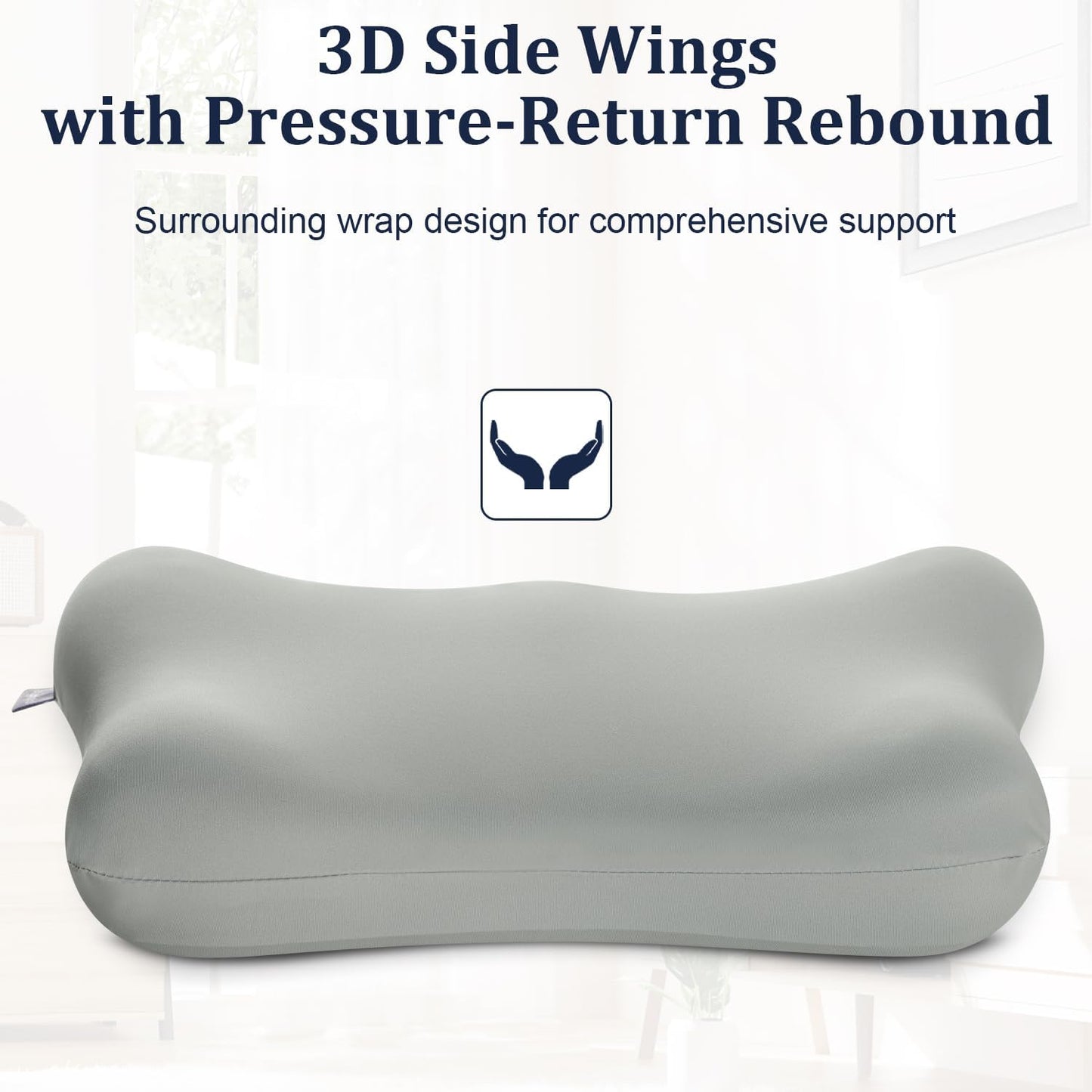 Lumbar Support Pillow for Office Chair Memory Foam Lumbar Cushion with Removable Cover Soft Back Support Pillow Suitable for Car, Couch, Gaming, Dark Blue