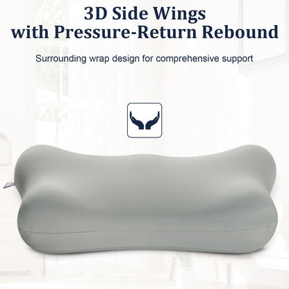 Lumbar Support Pillow for Office Chair Memory Foam Lumbar Cushion with Removable Cover Soft Back Support Pillow Suitable for Car, Couch, Gaming, Dark Blue