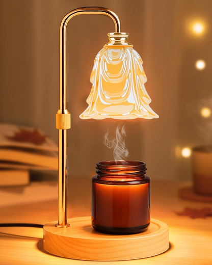 Candle Warmer Lamp with Timer and Dimmer, Electric Wax Warmers for Scented Candles with 5 Brightness Settings, Anti-Glare Lamp with Adjustable Height, Home Decor, Gift for Birthday, Valentines