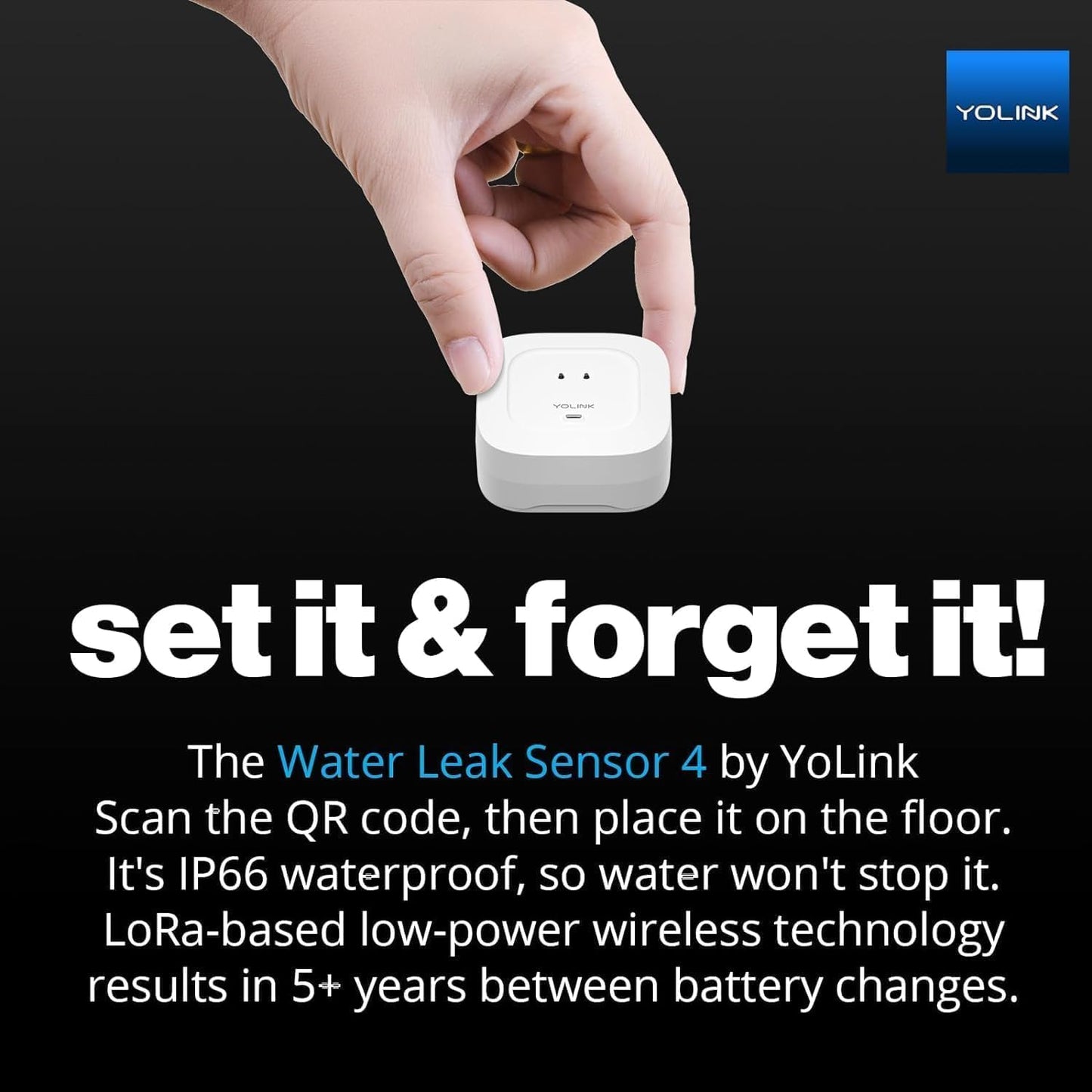 YoLink Smart Home Starter Kit: SpeakerHub & Water Leak Sensor 4 with 105dB Audio Alarm 1-Pack, SMS/Text, Email & Push Notifications, Freeze Warning, LoRa Up to 1/4 Mile Open-Air Range, w/Alexa, IFTTT