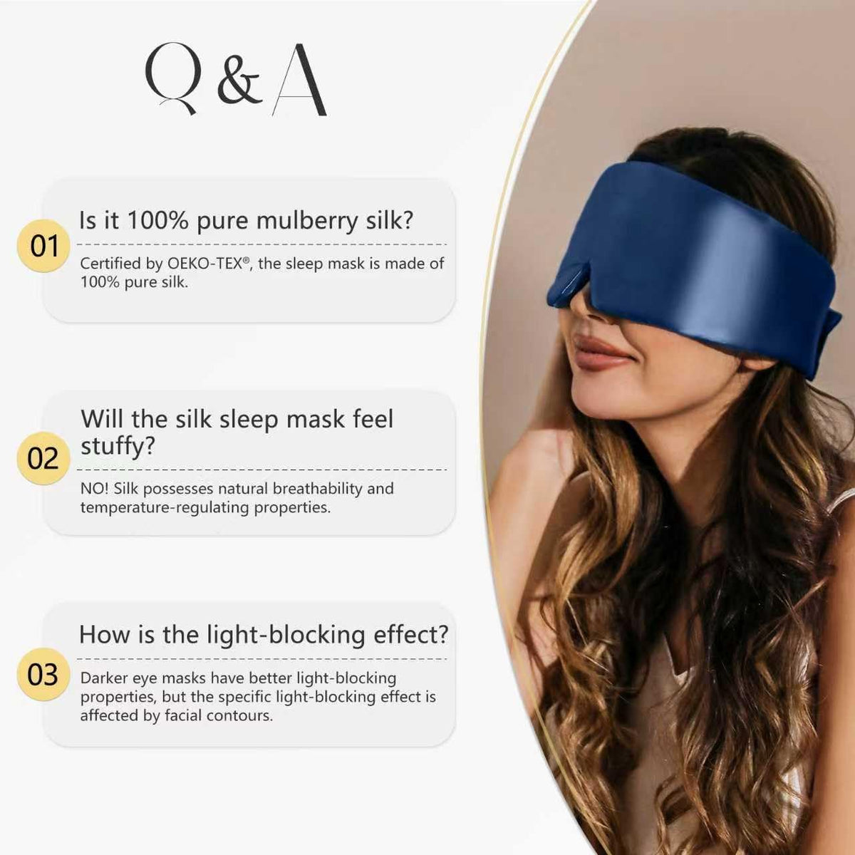 ZIMASILK 22 Momme 100% Mulberry Silk Sleep Mask - Full Silk Filled