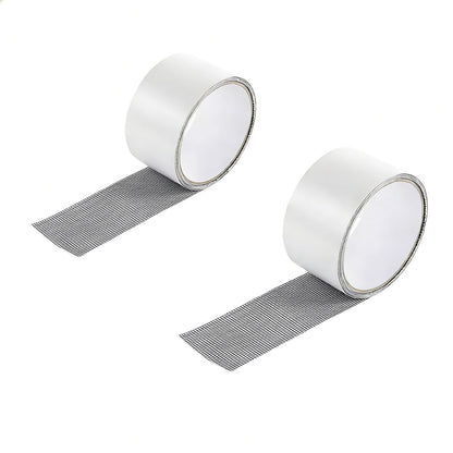 BOROLA Screen Repair Tape, 5cm x 2m Mesh Patch for Window Screens Black | Weather-resistant mesh tape, peel and stick for window, door and patio screen repair, tool-free application