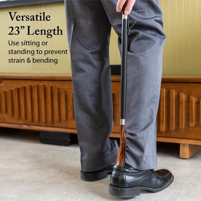 FootFitter 23” Shoe Horn, Premium Long Length Shoe Aid (Made in Italy) | Elegant Tall Build & Premium Crafted Shoehorn to Ease Heel Entry & Protect Shoe Structure, Daily Comfort & Quick On‑Off Use