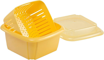 Hutzler 3-in-1 Berry Keeper Colander and Container, Keeps Berries Fresh Longer, 2 Pints, Apricot