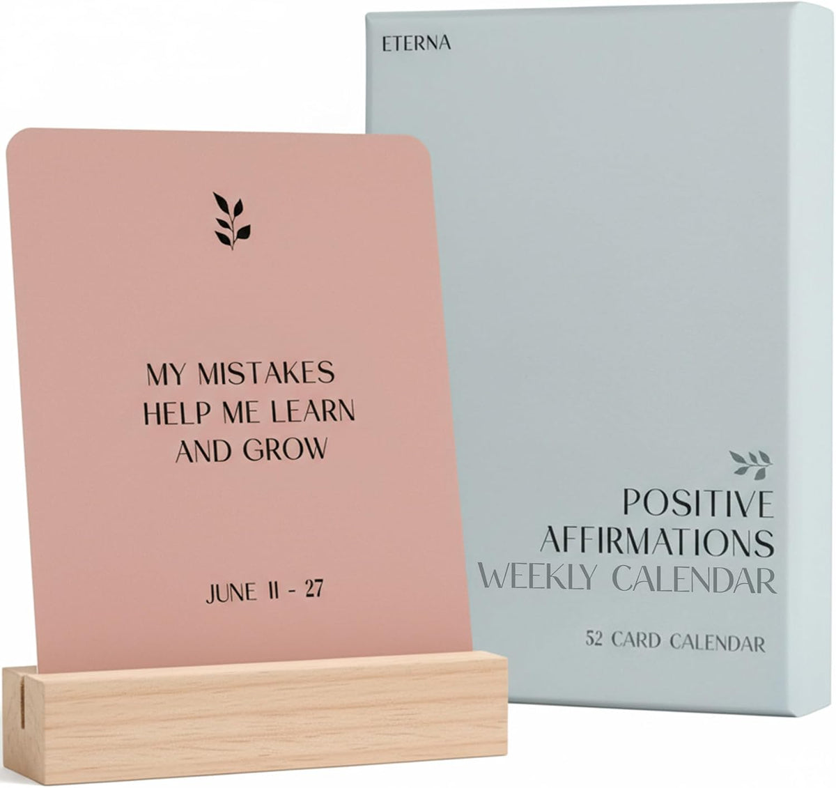 Positive Affirmation Cards Weekly Calendar | 52 Aesthetic Encouragement Mindfulness Desk Cards for Every Week of the Year, Daily Self Mantras For Mental Wellness, Great Motivational Gift For Women & Men