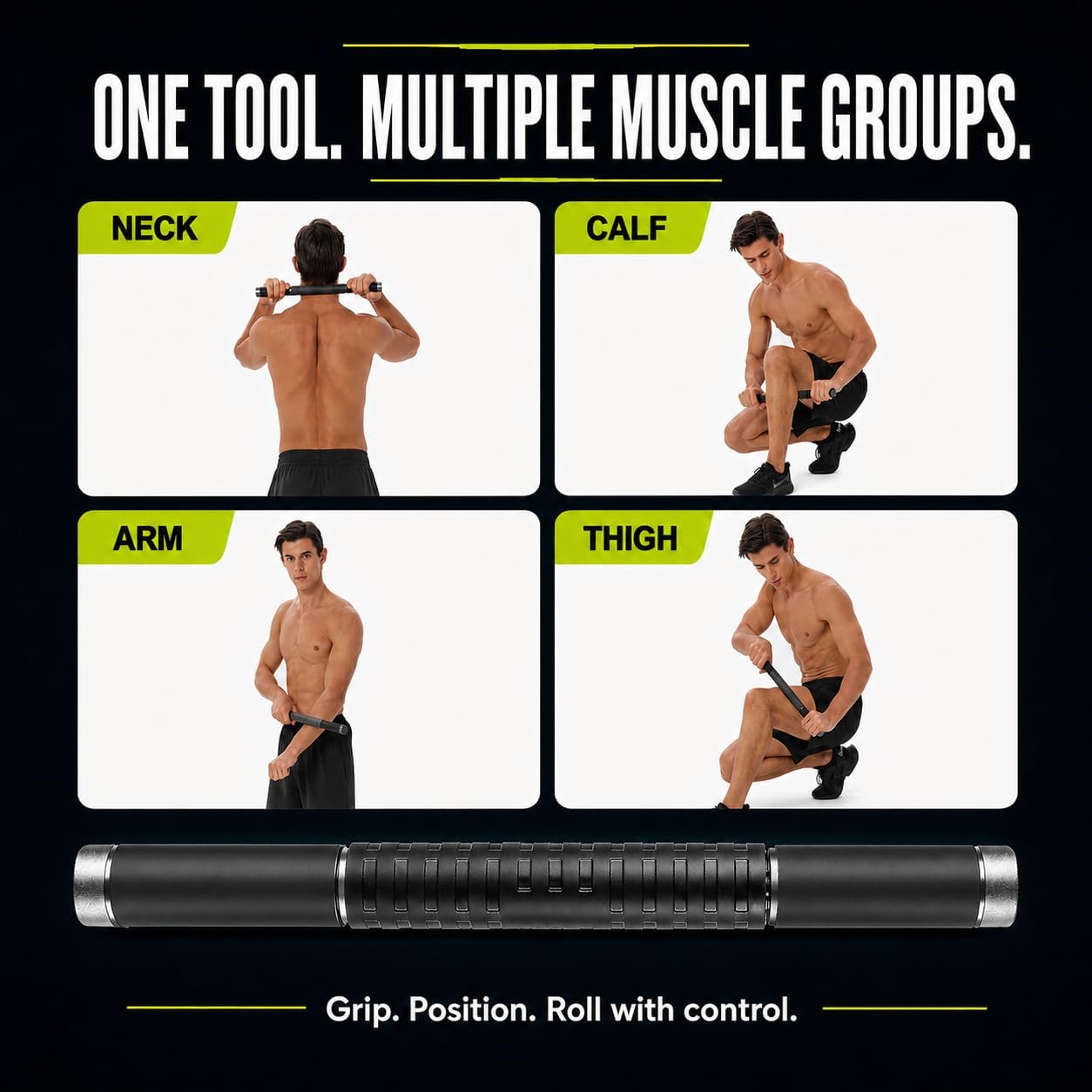 Muscle Roller Massage Stick for Legs Massager Roller-Calf Roller Deep Tissue Release Muscle Soreness, Trigger Points for Legs, Neck, Calves, Thighs, Shins, Back