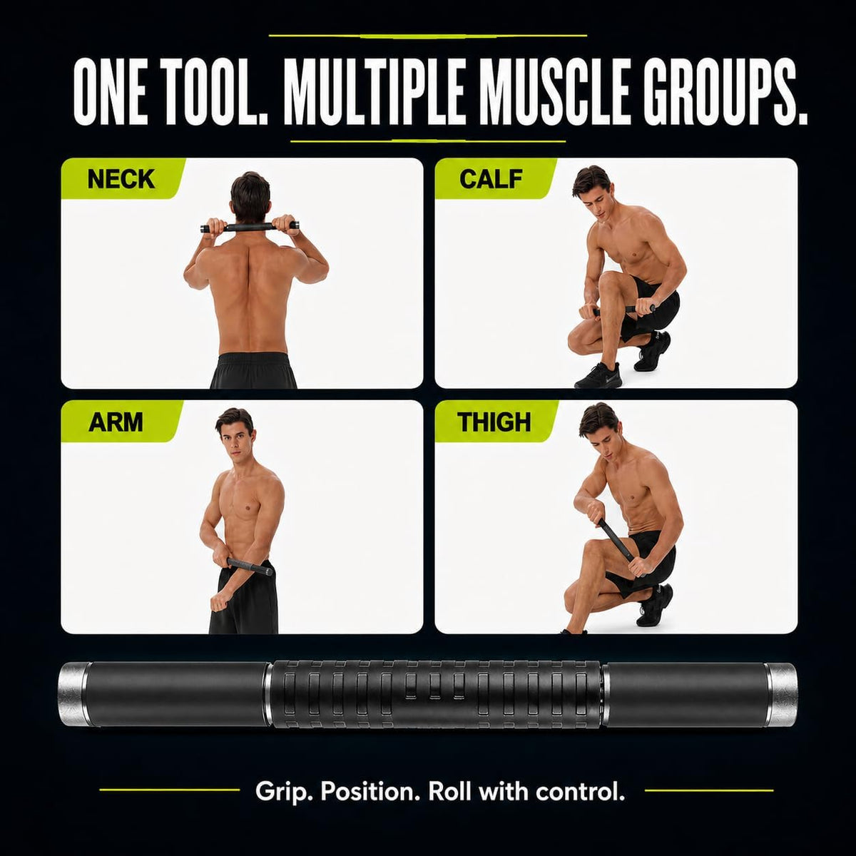 Muscle Roller Massage Stick for Legs Massager Roller-Calf Roller Deep Tissue Release Muscle Soreness, Trigger Points for Legs, Neck, Calves, Thighs, Shins, Back