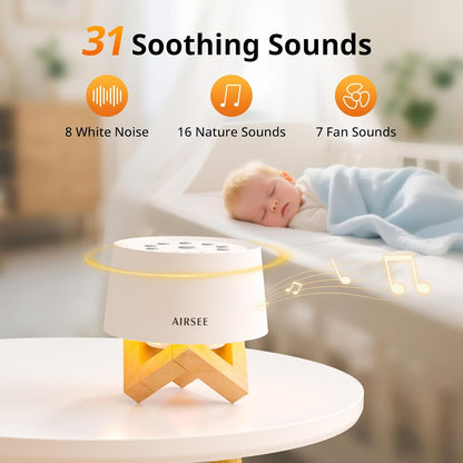 AIRSEE White Noise Sound Machine for Baby Adults, Home Office Travel