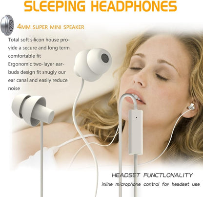 MAXROCK Sleep Earbuds,Ultra Soft Lightweight Sleep Earphones Headphones with Volume Control and Mic for Insomnia, Side Sleeper, Snoring, Air Travel, Meditation & Relaxation (Acid Blue)