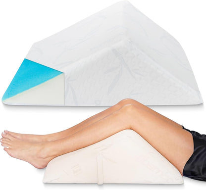Back Support Systems The Angle Wedge Pillow – Leg & Knee Pillow Wedge for Sciatica Pain Relief, Body Pain, Lumbar Decompression – Sherpa Cover & Foam Cushion Bed Bolster for Lower Back Support, Large