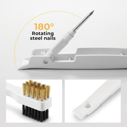Gas Stove Top Cleaner Set - Kitchen Cleaning Scrub Brush with Cooktop Scraper + Scraper Tool, Household Cleaning Tools & Scrubber for Range Hood Grease Grime