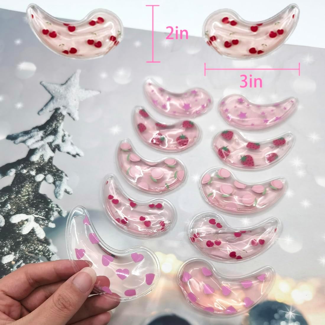 Reusable Gel Eye Ice Pack, Cooling Eye Pad, Hot ＆ Cold Treatment for Eye Strain, Eye Swelling, Eye Redness, Puffy Eyes, Dark Circles, Smooth Fine Lines, and Eye Recover Surgery. (Purple ＆)