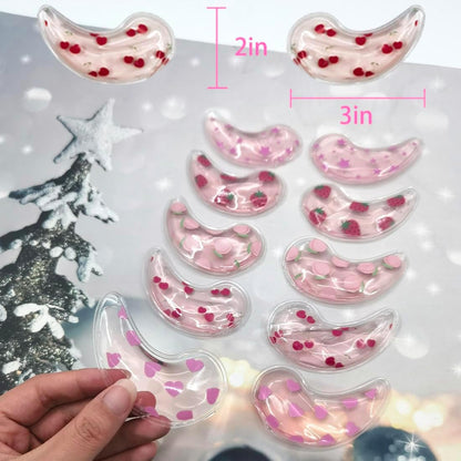 Reusable Gel Eye Ice Pack, Cooling Eye Pad, Hot ＆ Cold Treatment for Eye Strain, Eye Swelling, Eye Redness, Puffy Eyes, Dark Circles, Smooth Fine Lines, and Eye Recover Surgery. (Purple ＆)