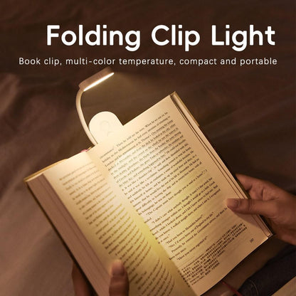 Book Light, Rechargeable on Reading Light, Eye Caring 3 Color | 3 Colors, Dimming Brightness, Lightweight, USB Rechargeable