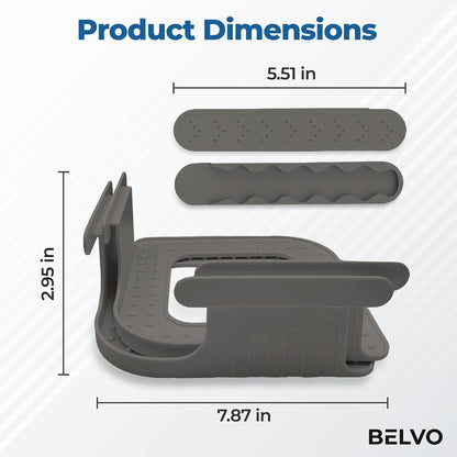 Belvo Bed Sheet Holder Straps with Lock – Bed Sheet Holders for Corners, Fitted Sheet Clips & Fasteners, Keeps Sheets Tight & Secure, Adjustable Sheet Grippers for Twin Full Queen King Beds – Grey
