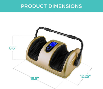 Best Choice Products Shiatsu Foot Massager with Heat for Plantar Fasciitis & Neuropathy, Kneading Foot & Calf Massager with Remote, 360° Adjustable Handle, Rolling & Compression Massage - Navy