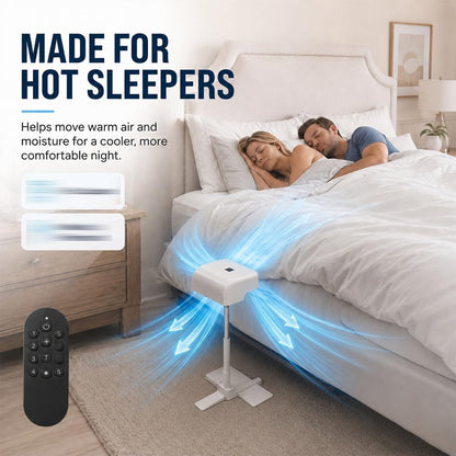 2026 Upgrade Bed Fan Under Sheets, Bed Fans for Cooling and Sleep Under Sheets, Bed Cooling System with 5 Speeds and Remote, Cordless Bed Fan for Hot Sleepers, Fits All Mattress Heights (1PCS)