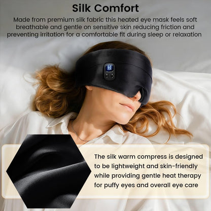 HomeBeyond Heated Eye Mask, Cordless Rechargeable 4 Heat Levels 4-Level Timing Washable Cover, Sleep Masks for Eye Relief, Improved Sleep