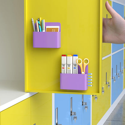 Marbrasse Magnetic Dry Erase Marker Holder,Pen and Eraser Holder for Whiteboard，Magnet Pencil Cup Utility Storage Organizer for Office, Refrigerator, Locker and Metal Cabinets (2 Pack)