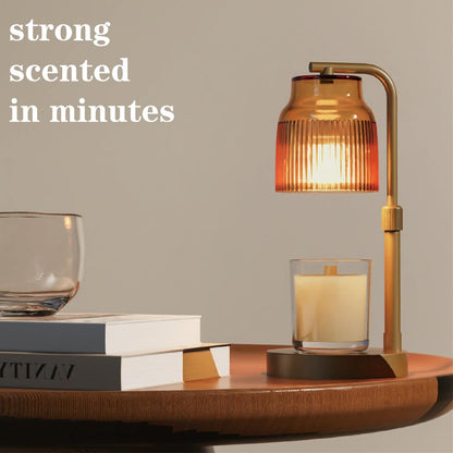 Candle Warmer Lamp with Timer Dimmer,Adjustable Height with 2 Bulbs,Birthday Gifts for Women,for Jar Candles Home Decor,Black